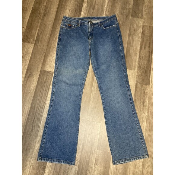 Lee Denim Blue Jeans Womens 16L Long 34x33.5 Mid Rise Mom Straight Boot - Picture 2 of 9